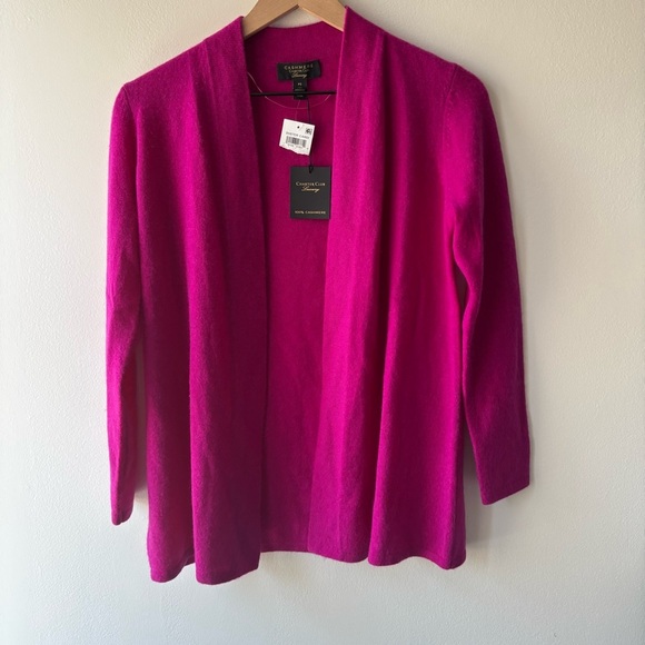 Charter Club Pink Open-Front 100% cashmere Cardigan S - Picture 1 of 8
